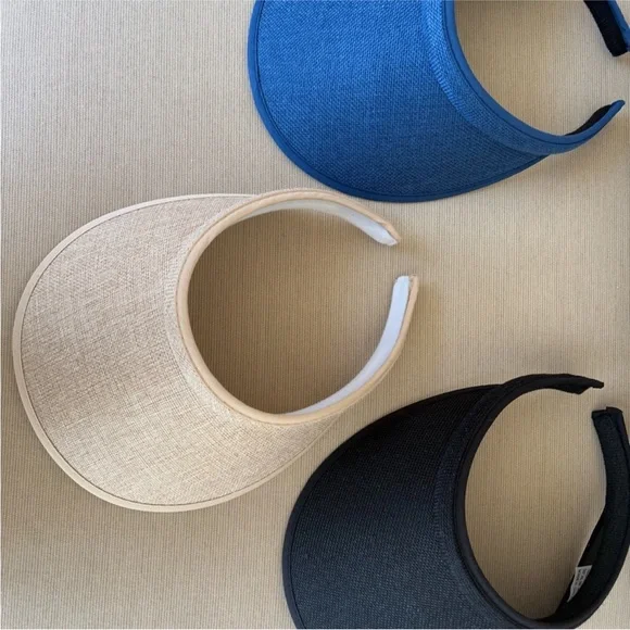 NEW Beautiful Sun Visor Set - Blue, Black, and Tan - Picture 7 of 11